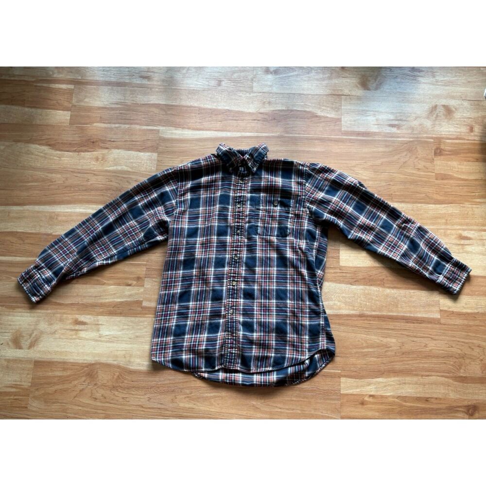 Arrow Vintage Blue Plaid Cotton Button Up Shirt